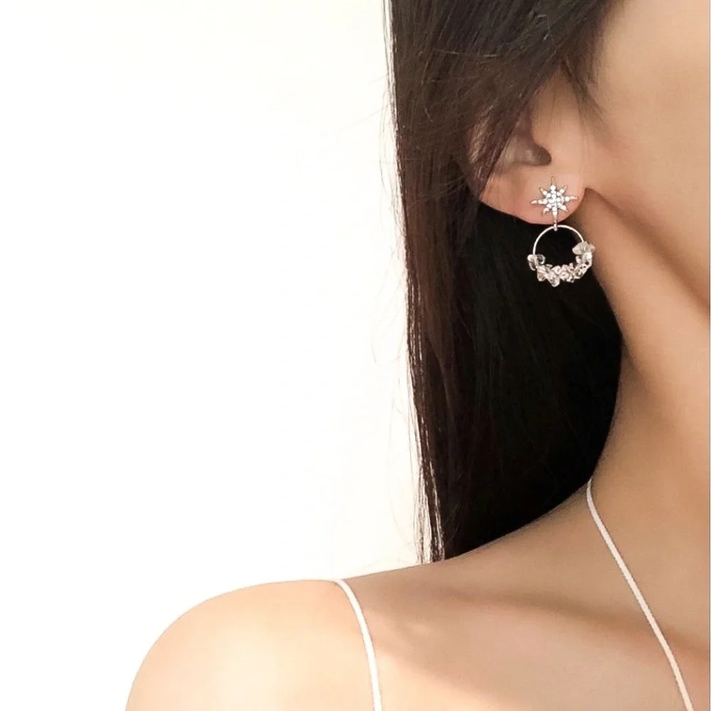 Any 3/$25! Silver Crystal Pave Beaded Stud Earrings - Picture 7 of 9